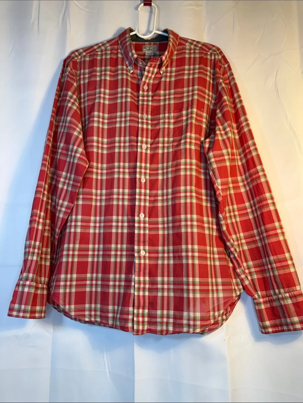J. Crew Red Green White Plaid Button-Down Shirt